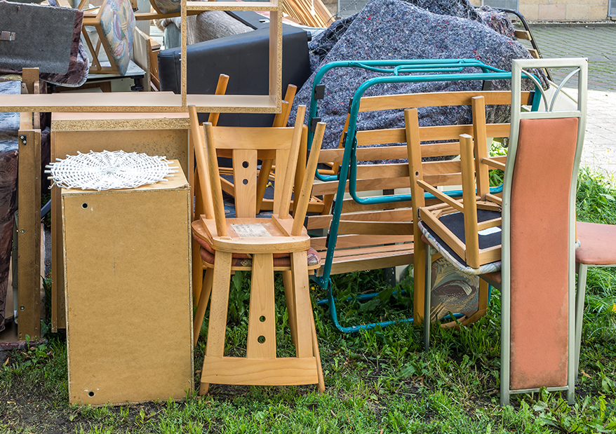 Furniture kept at a place to be moved by Rent-a-Son movers