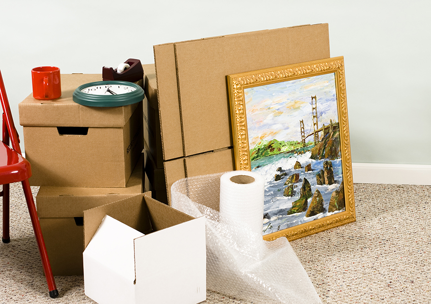 Small household items ready to be moved in Toronto, ON