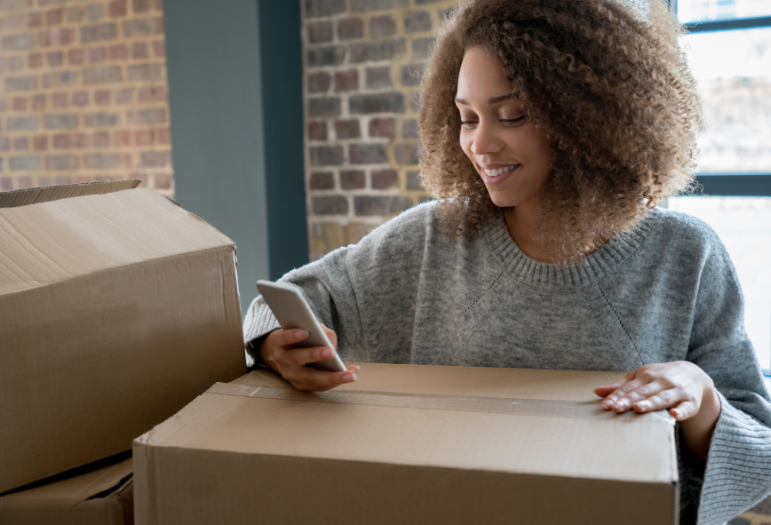 A lady booking for Rent-a-Son moving service in Toronto